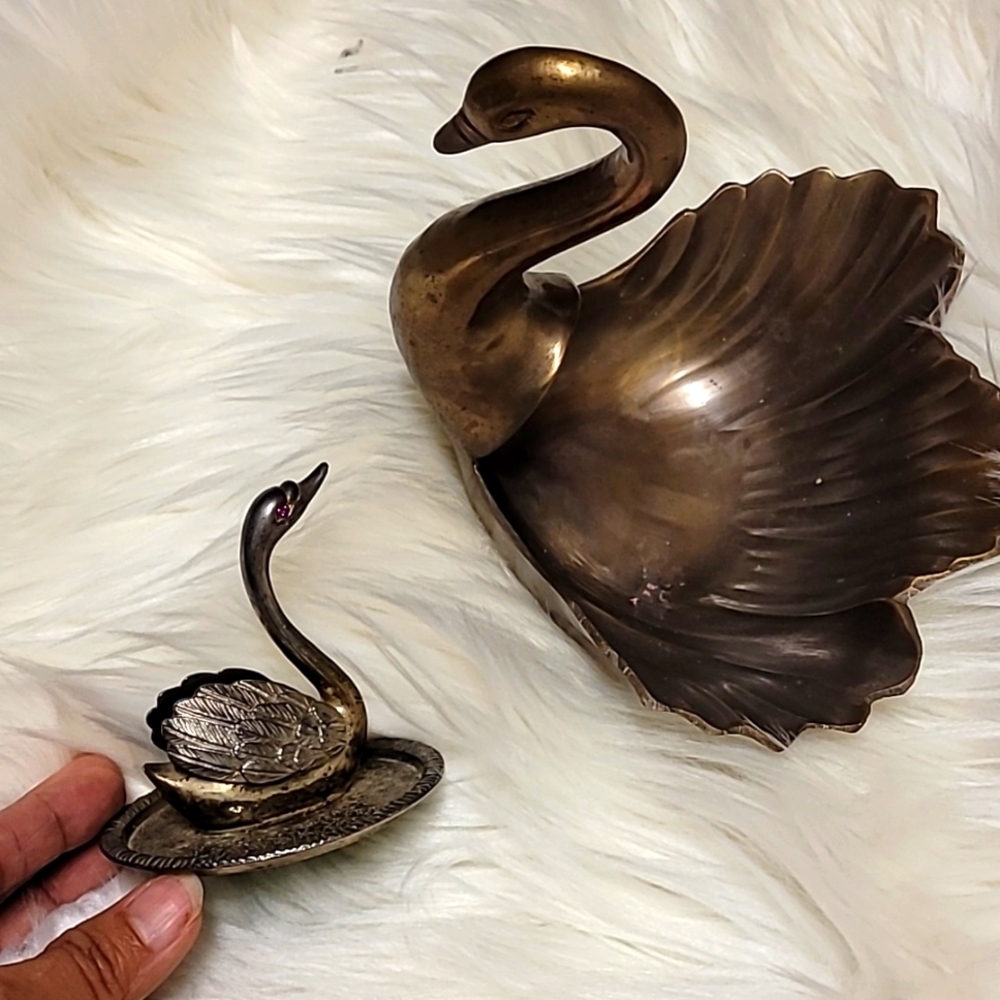 Antique silver swan